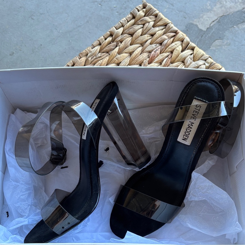 Steve Madden Metallic and Black Heels